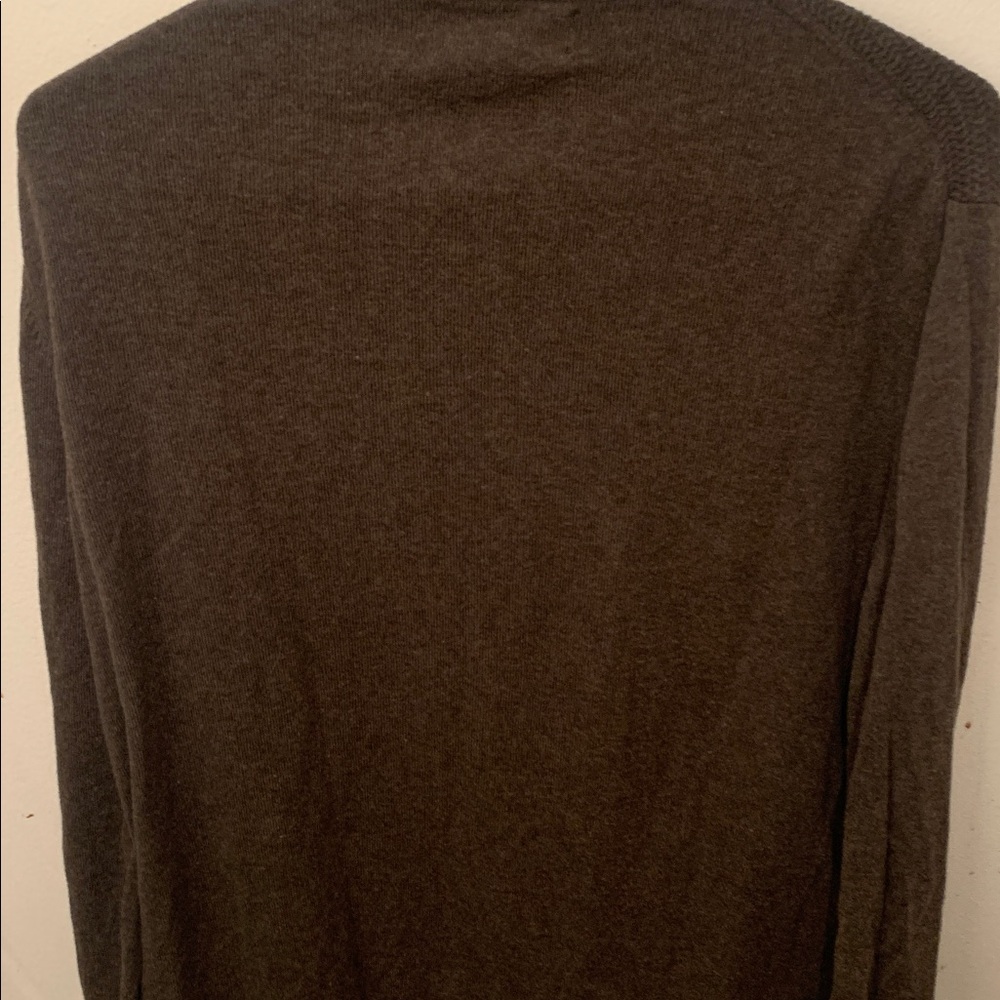 Banana Republic Premium Luxe Yarn Mid Brown Quarter Zip Sweater 10% Silk SZ L - Picture 7 of 8